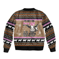 The Crazy Heifer Christmas Bomber Jacket Xmas Holiday Patterns - Wonder Print Shop