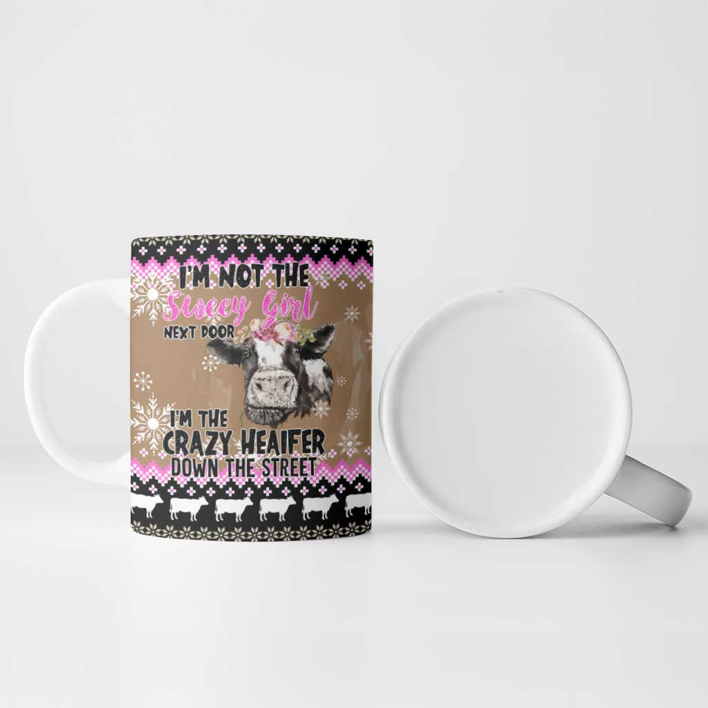 The Crazy Heifer Christmas Ceramic Mug Xmas Holiday Patterns - Wonder Print Shop