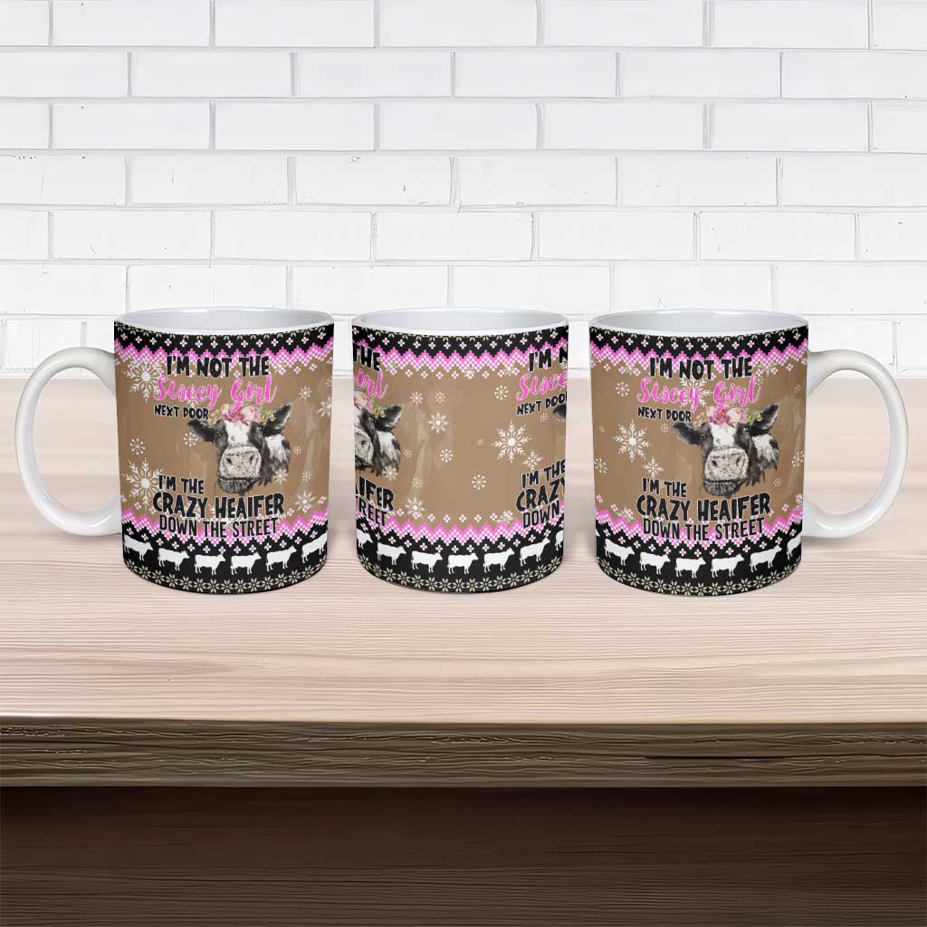 The Crazy Heifer Christmas Ceramic Mug Xmas Holiday Patterns - Wonder Print Shop