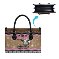 The Crazy Heifer Christmas Leather Bag Xmas Holiday Patterns - Wonder Print Shop