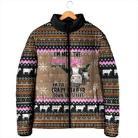 The Crazy Heifer Christmas Padded Jacket Xmas Holiday Patterns - Wonder Print Shop