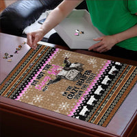 The Crazy Heifer Christmas Puzzle Xmas Holiday Patterns - Wonder Print Shop