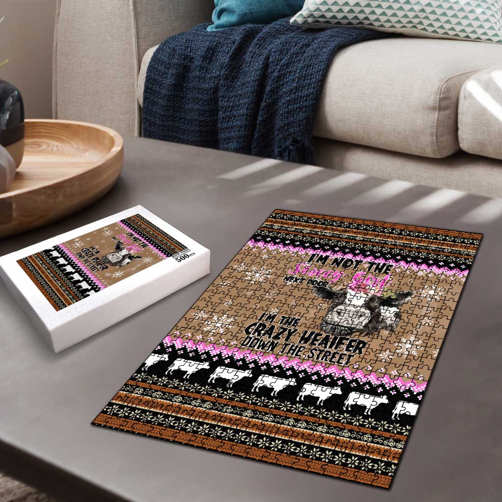 The Crazy Heifer Christmas Puzzle Xmas Holiday Patterns - Wonder Print Shop