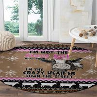 The Crazy Heifer Christmas Round Carpet Xmas Holiday Patterns - Wonder Print Shop