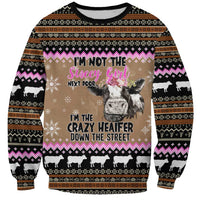 The Crazy Heifer Christmas Sweatshirt Xmas Holiday Patterns - Wonder Print Shop