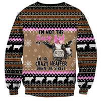 The Crazy Heifer Christmas Sweatshirt Xmas Holiday Patterns - Wonder Print Shop