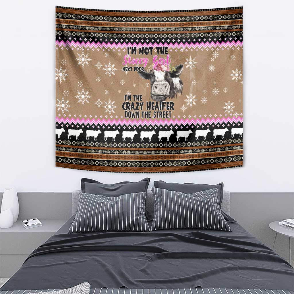 The Crazy Heifer Christmas Tapestry Xmas Holiday Patterns - Wonder Print Shop