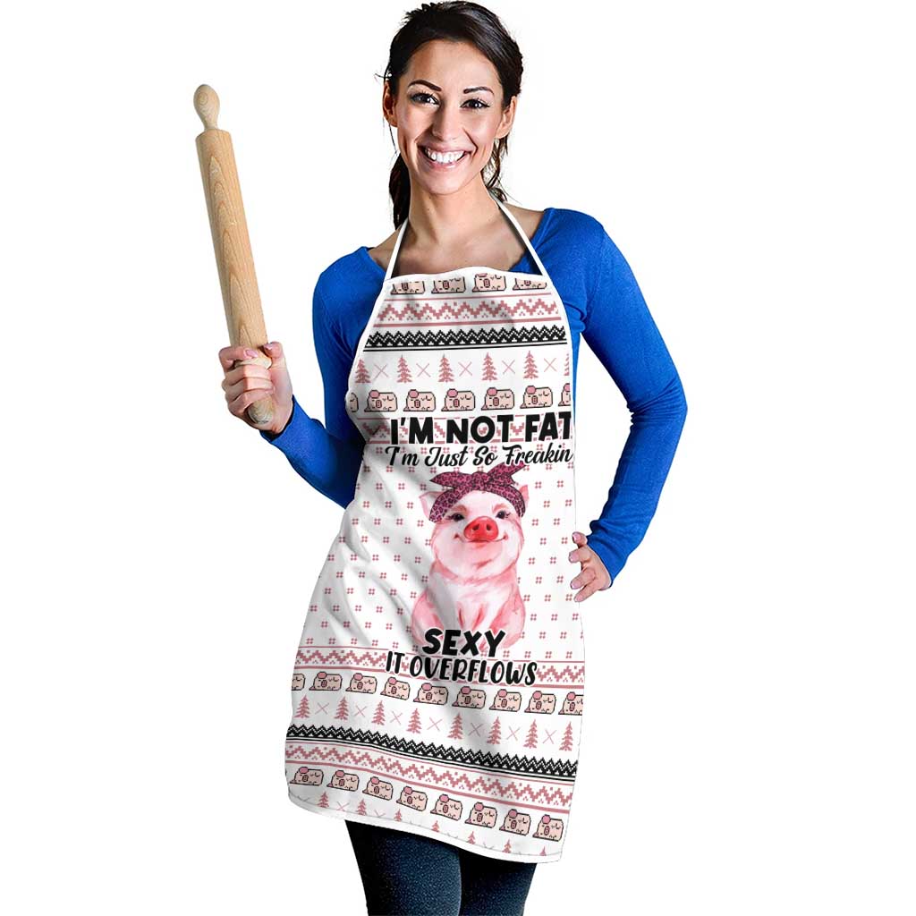 Pig Overflows Christmas Apron Xmas Holiday Patterns - Wonder Print Shop