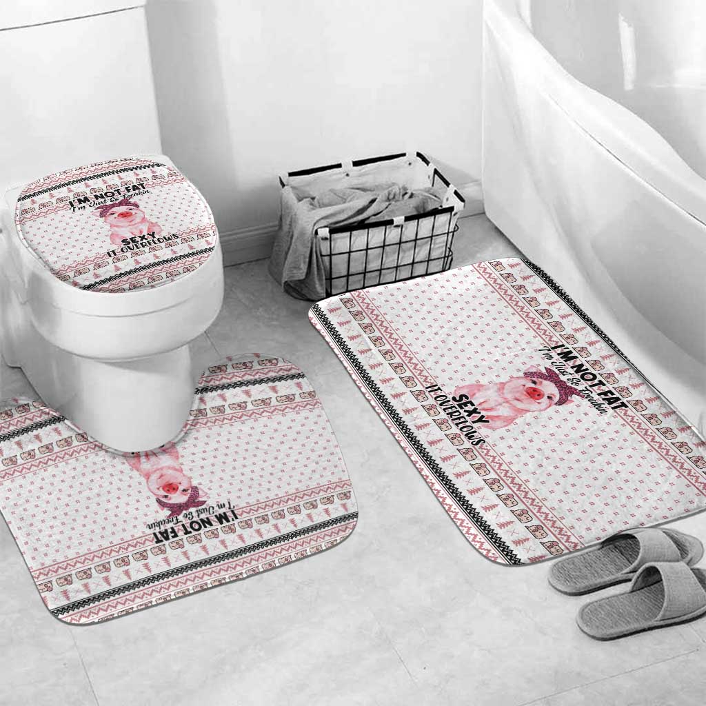 Pig Overflows Christmas Bathroom Set Xmas Holiday Patterns - Wonder Print Shop