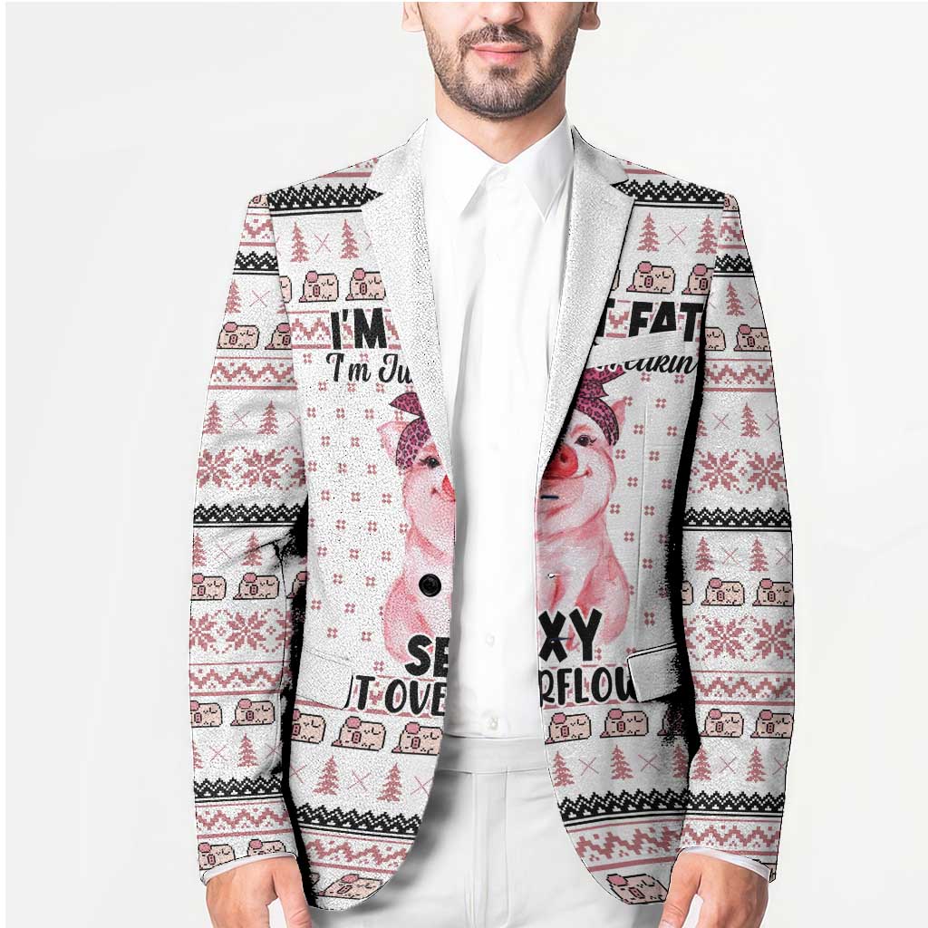 Pig Overflows Christmas Blazer Xmas Holiday Patterns - Wonder Print Shop