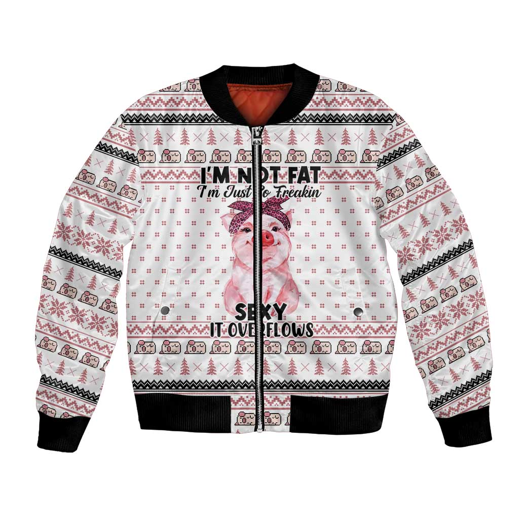Pig Overflows Christmas Bomber Jacket Xmas Holiday Patterns - Wonder Print Shop