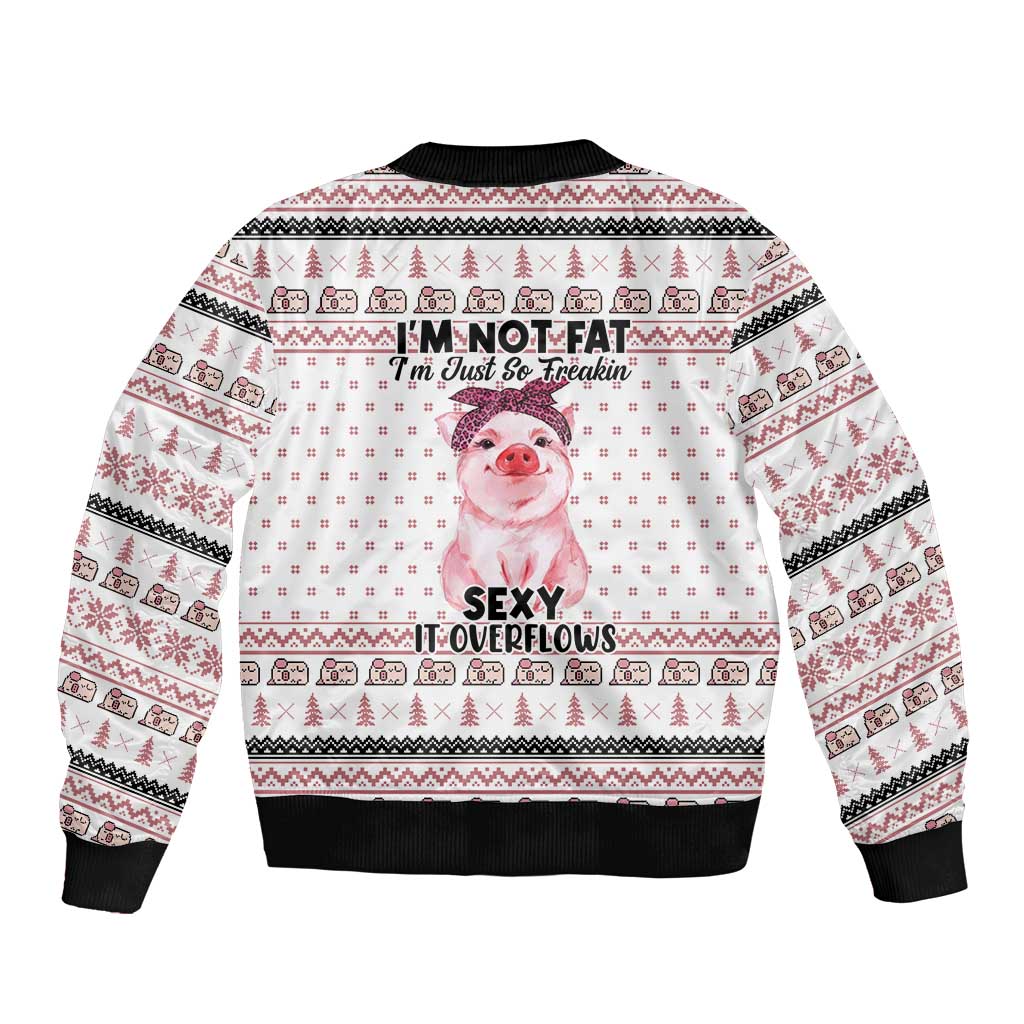 Pig Overflows Christmas Bomber Jacket Xmas Holiday Patterns - Wonder Print Shop