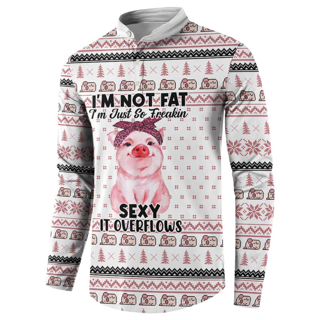 Pig Overflows Christmas Button Sweatshirt Xmas Holiday Patterns - Wonder Print Shop