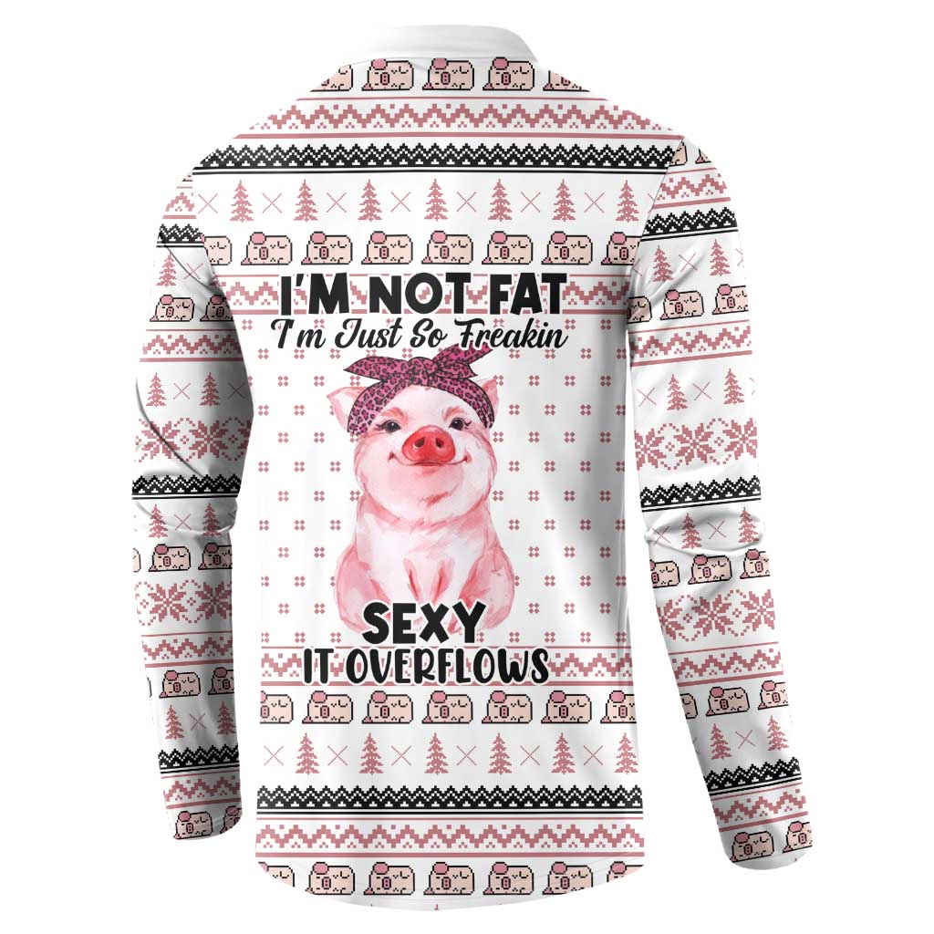 Pig Overflows Christmas Button Sweatshirt Xmas Holiday Patterns - Wonder Print Shop