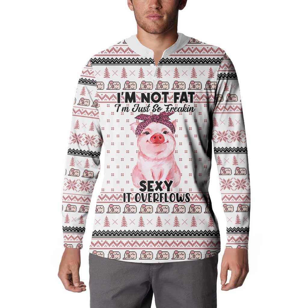 Pig Overflows Christmas Button Sweatshirt Xmas Holiday Patterns - Wonder Print Shop