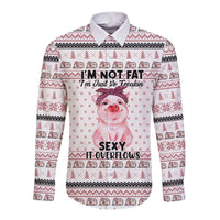 Pig Overflows Christmas Long Sleeve Button Shirt Xmas Holiday Patterns - Wonder Print Shop