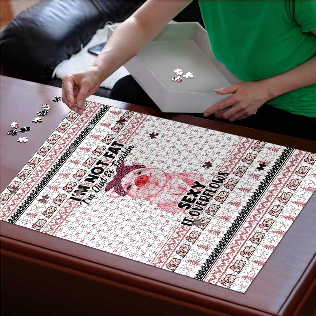 Pig Overflows Christmas Puzzle Xmas Holiday Patterns - Wonder Print Shop