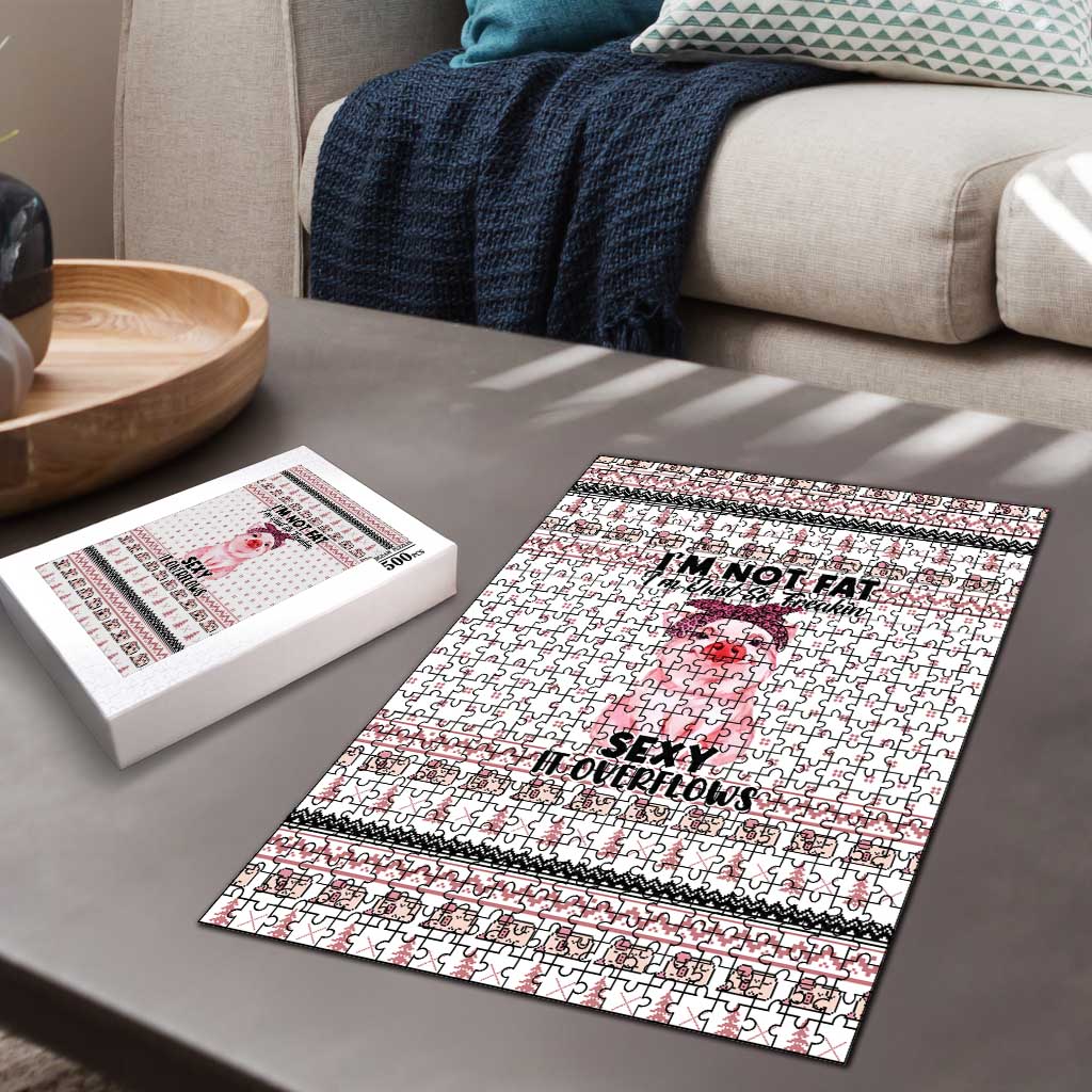 Pig Overflows Christmas Puzzle Xmas Holiday Patterns - Wonder Print Shop