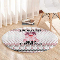 Pig Overflows Christmas Round Carpet Xmas Holiday Patterns - Wonder Print Shop