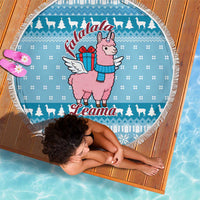Pink Llama Christmas Beach Blanket Xmas Holiday Patterns - Wonder Print Shop