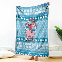 Pink Llama Christmas Blanket Xmas Holiday Patterns - Wonder Print Shop