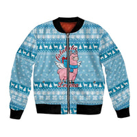 Pink Llama Christmas Bomber Jacket Xmas Holiday Patterns - Wonder Print Shop