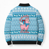 Pink Llama Christmas Bomber Puffer Jacket Xmas Holiday Patterns - Wonder Print Shop