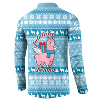 Pink Llama Christmas Button Sweatshirt Xmas Holiday Patterns - Wonder Print Shop