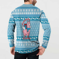 Pink Llama Christmas Button Sweatshirt Xmas Holiday Patterns - Wonder Print Shop