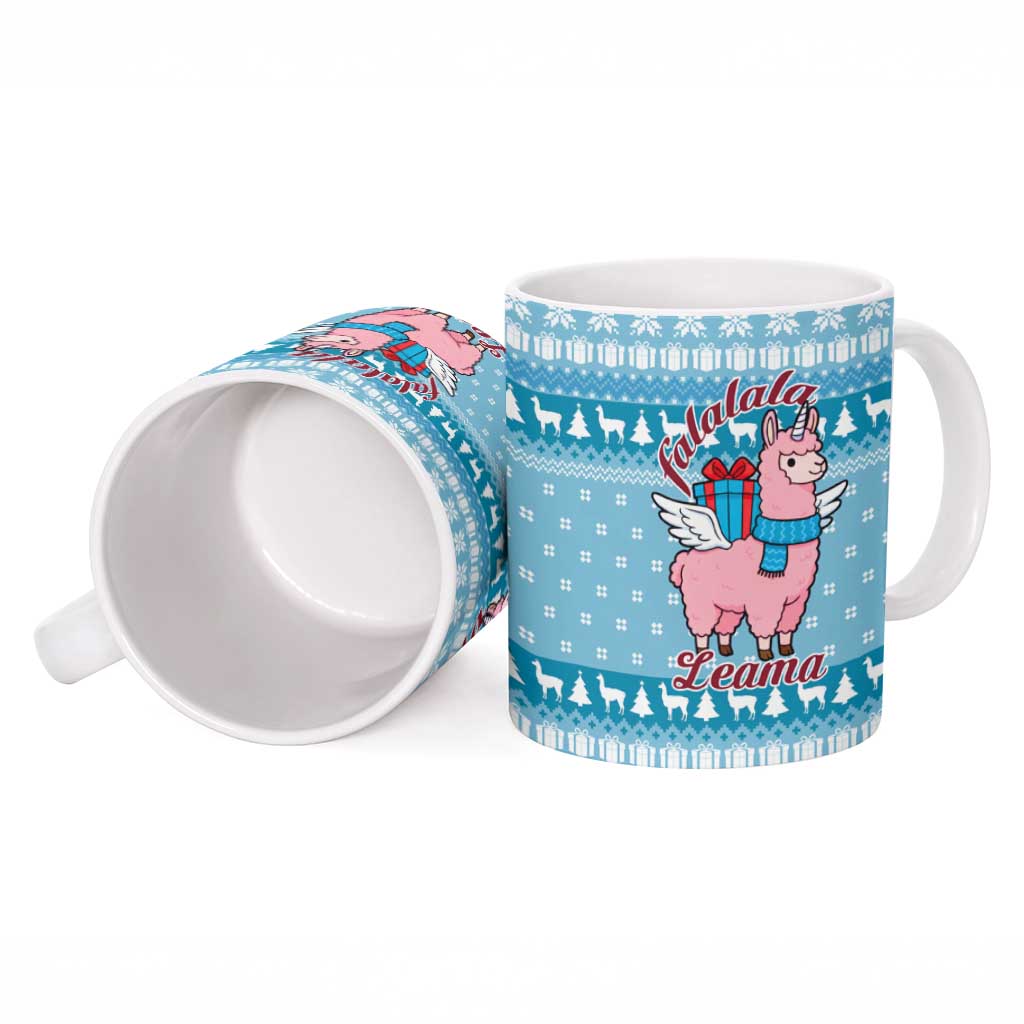 Pink Llama Christmas Ceramic Mug Xmas Holiday Patterns - Wonder Print Shop