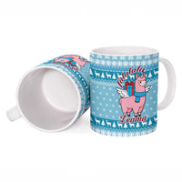 Pink Llama Christmas Ceramic Mug Xmas Holiday Patterns - Wonder Print Shop