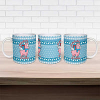 Pink Llama Christmas Ceramic Mug Xmas Holiday Patterns - Wonder Print Shop