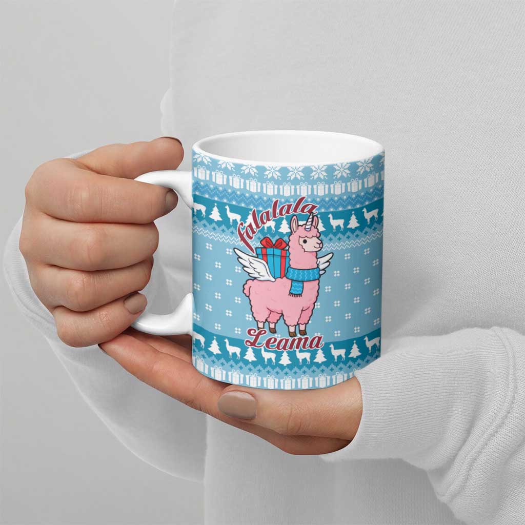Pink Llama Christmas Ceramic Mug Xmas Holiday Patterns - Wonder Print Shop