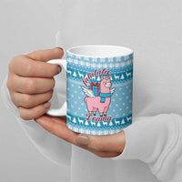 Pink Llama Christmas Ceramic Mug Xmas Holiday Patterns - Wonder Print Shop