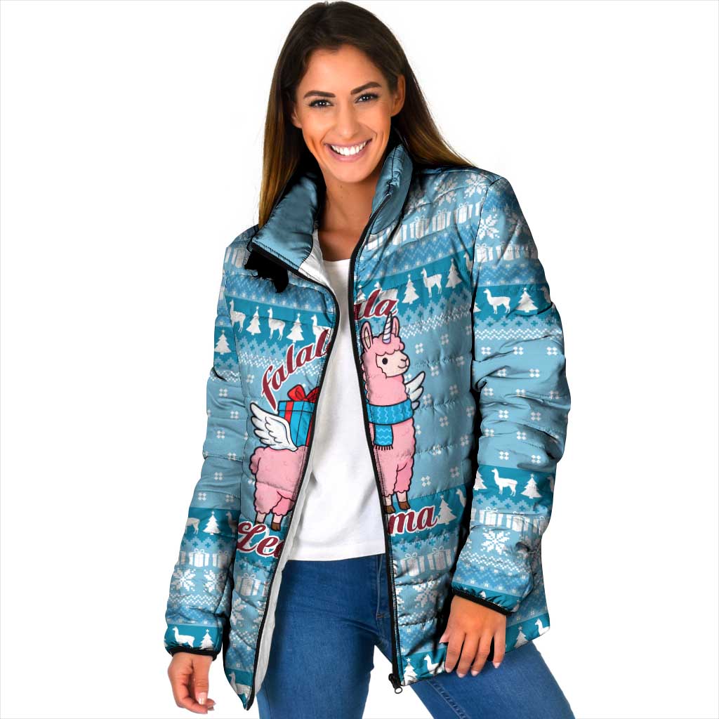 Pink Llama Christmas Padded Jacket Xmas Holiday Patterns - Wonder Print Shop