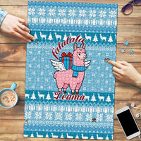 Pink Llama Christmas Puzzle Xmas Holiday Patterns - Wonder Print Shop