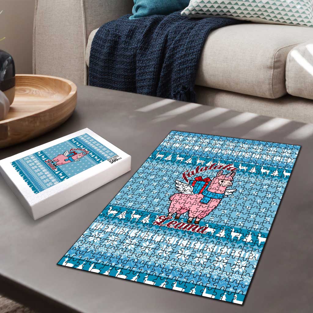 Pink Llama Christmas Puzzle Xmas Holiday Patterns - Wonder Print Shop