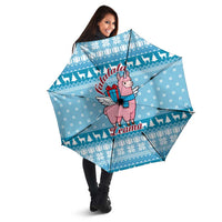 Pink Llama Christmas Umbrella Xmas Holiday Patterns - Wonder Print Shop