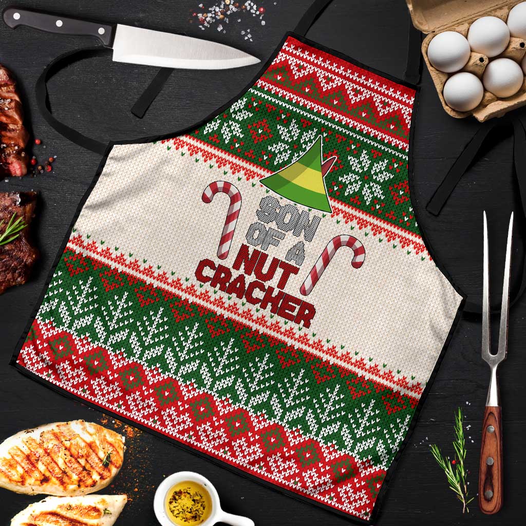 Son Of A Nut Cracker Christmas Apron Xmas Holiday Patterns - Wonder Print Shop