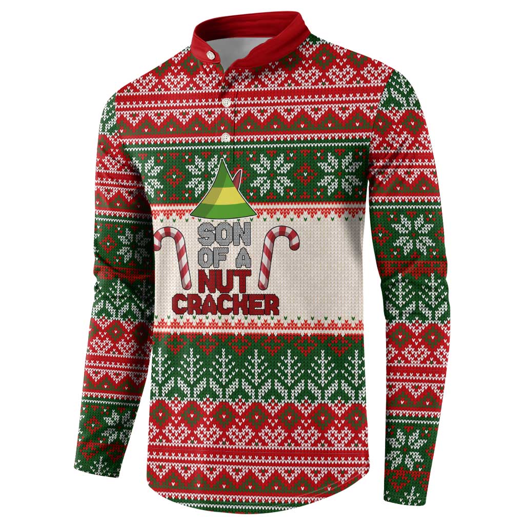 Son Of A Nut Cracker Christmas Button Sweatshirt Xmas Holiday Patterns - Wonder Print Shop