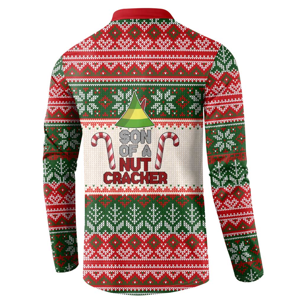 Son Of A Nut Cracker Christmas Button Sweatshirt Xmas Holiday Patterns - Wonder Print Shop
