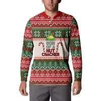Son Of A Nut Cracker Christmas Button Sweatshirt Xmas Holiday Patterns - Wonder Print Shop