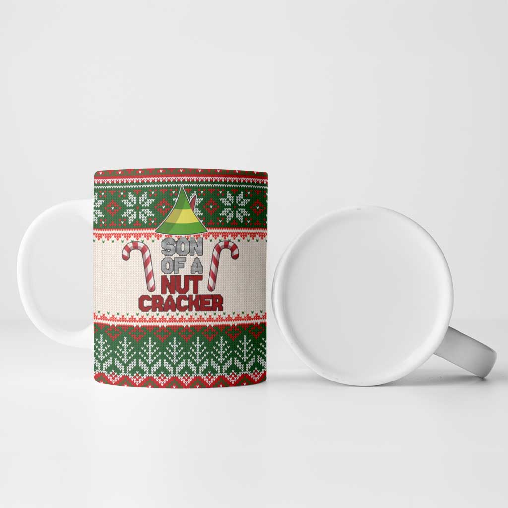 Son Of A Nut Cracker Christmas Ceramic Mug Xmas Holiday Patterns - Wonder Print Shop