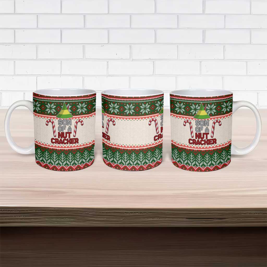 Son Of A Nut Cracker Christmas Ceramic Mug Xmas Holiday Patterns - Wonder Print Shop