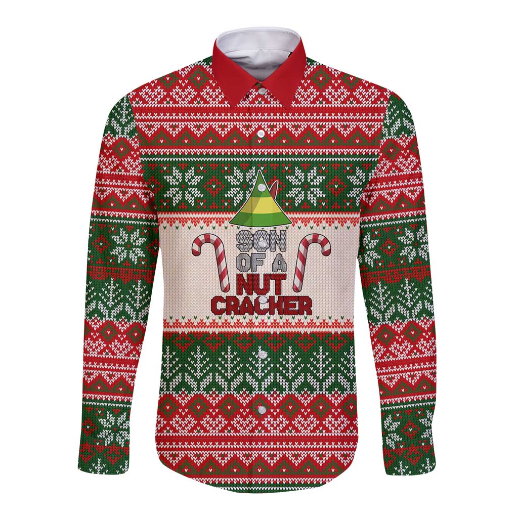 Son Of A Nut Cracker Christmas Long Sleeve Button Shirt Xmas Holiday Patterns - Wonder Print Shop