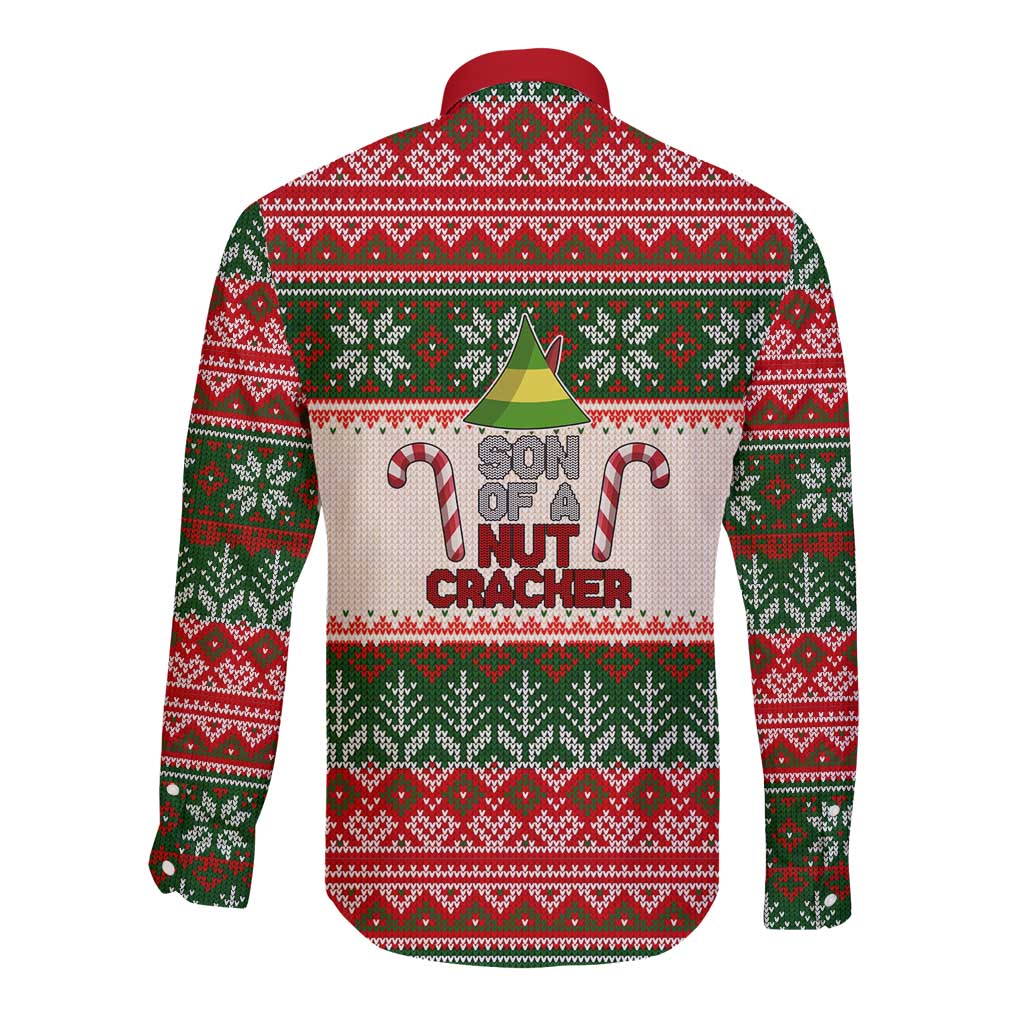 Son Of A Nut Cracker Christmas Long Sleeve Button Shirt Xmas Holiday Patterns - Wonder Print Shop