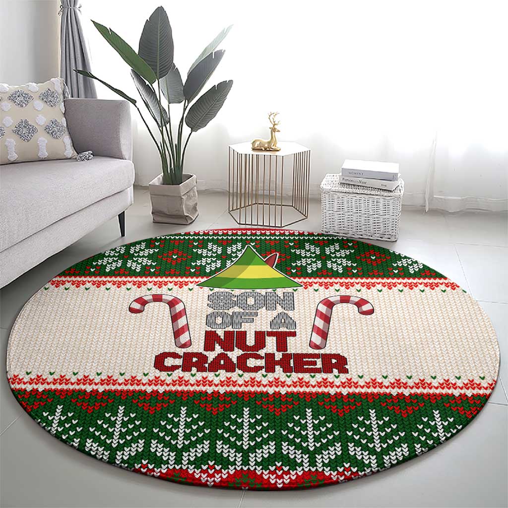 Son Of A Nut Cracker Christmas Round Carpet Xmas Holiday Patterns - Wonder Print Shop