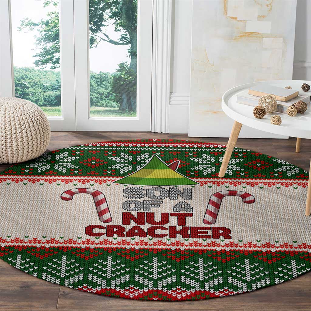 Son Of A Nut Cracker Christmas Round Carpet Xmas Holiday Patterns - Wonder Print Shop
