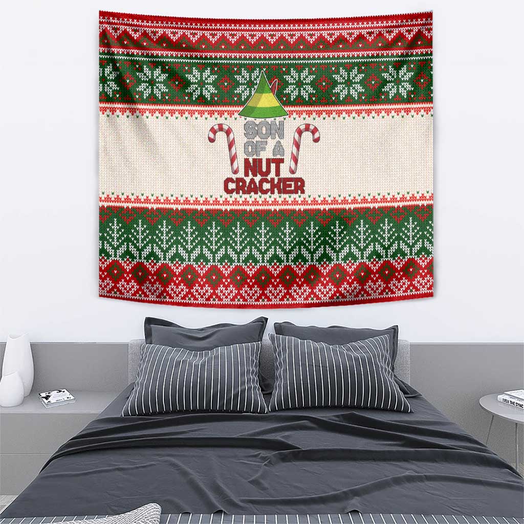 Son Of A Nut Cracker Christmas Tapestry Xmas Holiday Patterns - Wonder Print Shop