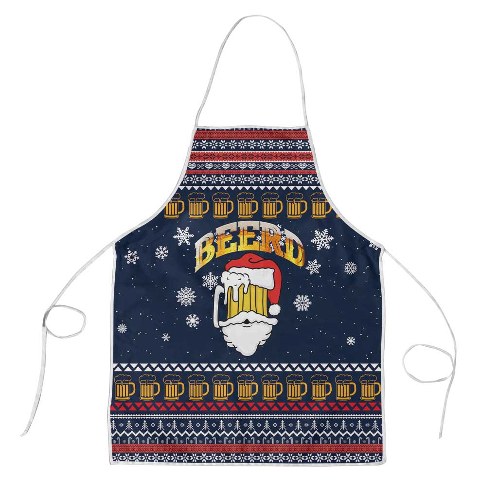 Santa Beerd Christmas Apron Xmas Holiday Patterns - Wonder Print Shop